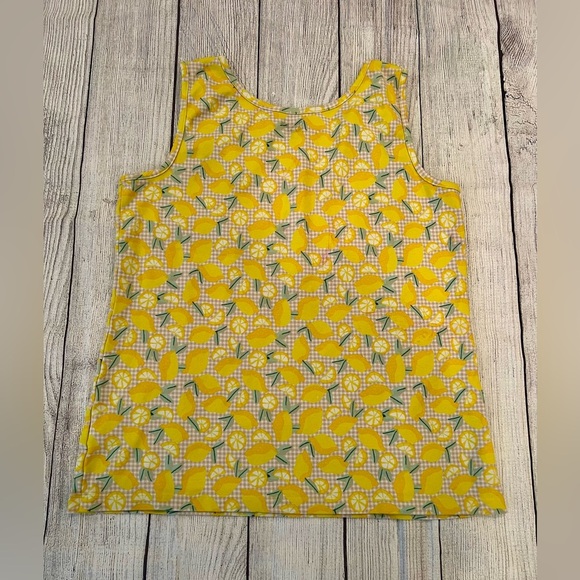 LANDS END Lemon Print Yellow Tank Top/size M - Picture 6 of 7